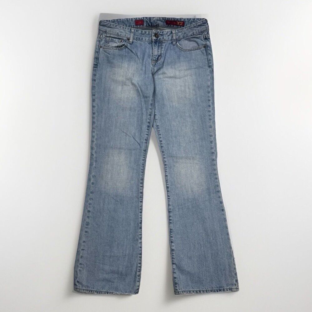 Express X2 Y2K Jeans Womens 8 Bootcut Light Blue Cotton Denim Measures 31 x 31